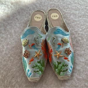 RAS Ice Blue Fancy and FUN ESPADRILLE SLIDES from Spain
